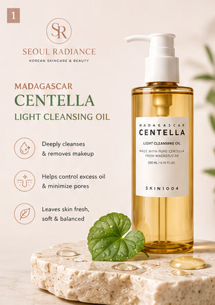 SKIN1004 Centella Light Cleansing Oil - Korean Gentle Double Face Cleanser