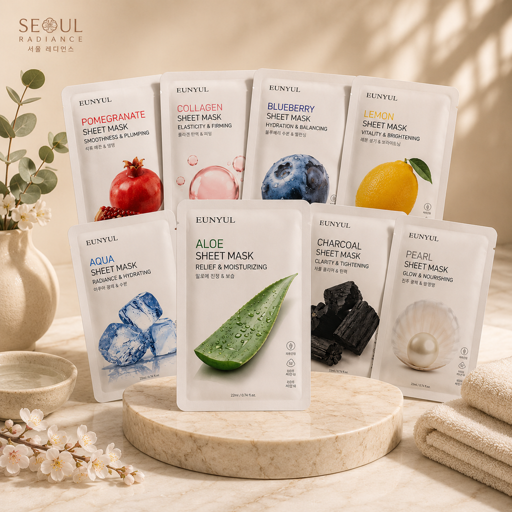 Eunyul Korean Pack of 8 Facial Skin Mask Sheets