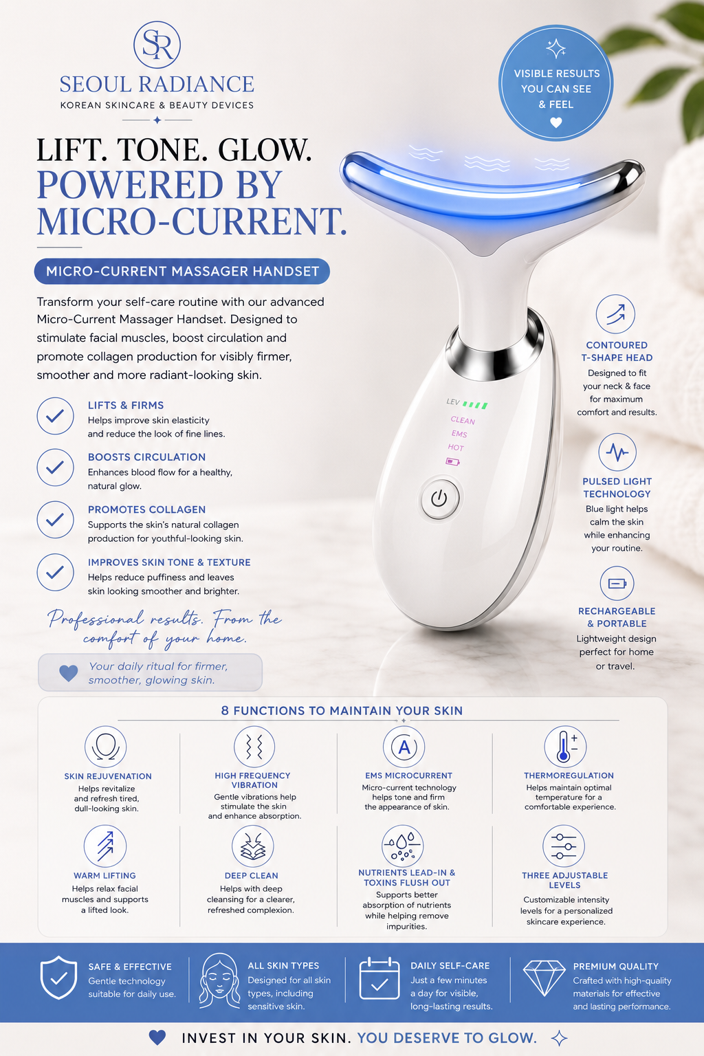 Micro-Current Massager Handset